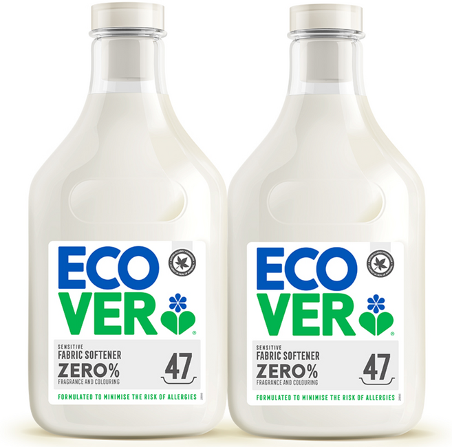 에코버 제로 저자극 섬유유연제 무향, 1.43L, 2개