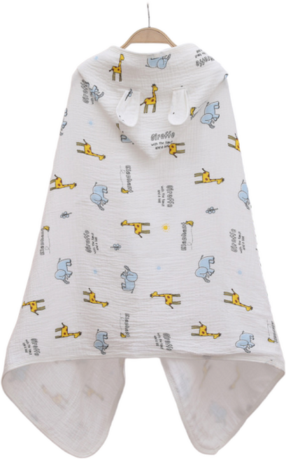 달콩슈 아동용 4겹 거즈 목욕 물놀이 비치 대형 타월 수건 DWT022, 1개, 기린