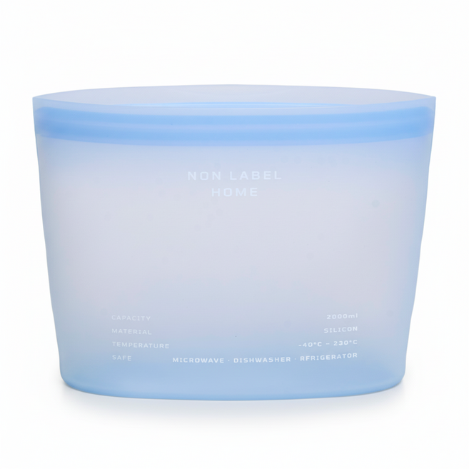 논라벨 실리콘 지퍼백 크림 블루 2000ml, 2000ml 1개, 1개