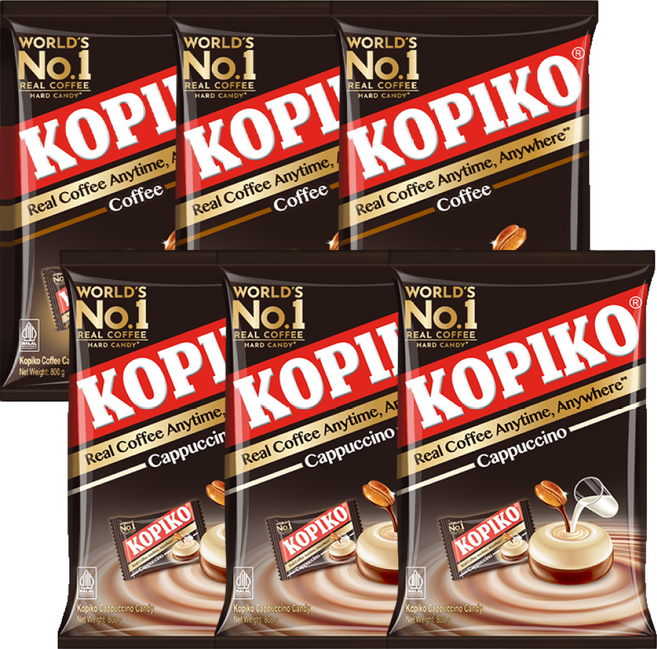 코피코 캔디 800g 2종(커피맛 3개 + 카푸치노맛 3개), 6개