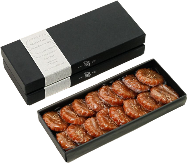 한결맛담 수제 찹쌀 약과 감사문구 박스 선물포장, 640g, 1세트