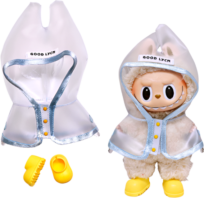 라부부 1.2.3세대 인형옷 세트 우비 의상 레인 코트 신발, 우비+신발 세트, 1개