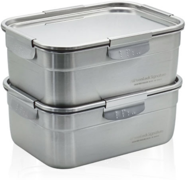 올품락 포스코 STS304 시그니처 올스텐 밀폐용기 8호 3L X 2개, 8호 x 2개, 1세트