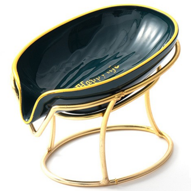 에브리샤인 럭셔리 금장 물빠짐 비누받침대 5종, 딥그린