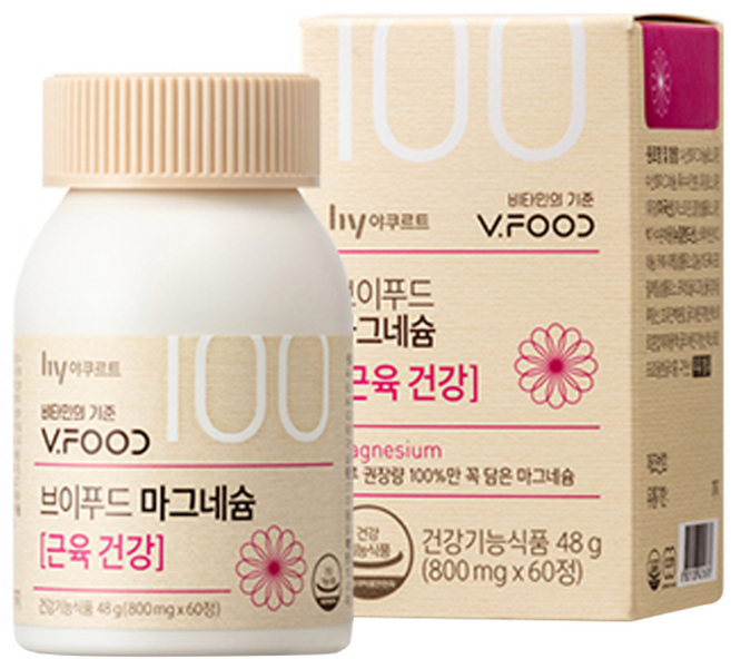 브이푸드 마그네슘 근육건강, 60정, 1개