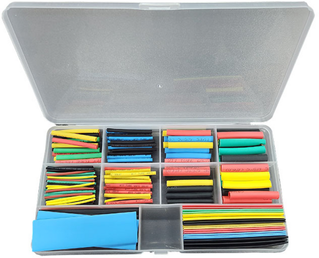 열수축튜브 플라스틱케이스세트 케이블선 전선 열압축 보호, 164pcs, 1개