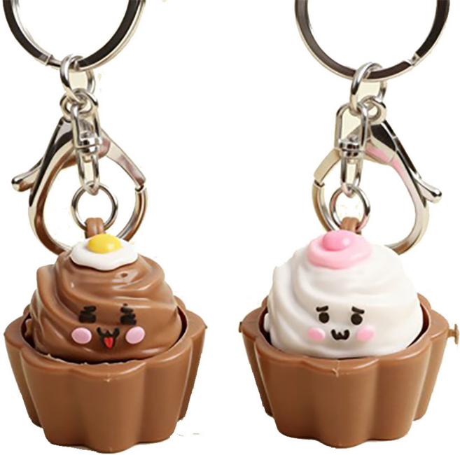 토이즈데이 컵케이크 머핀 딸깍이 키링 구디백 단체 선물 피젯토이, 1세트, 초코머핀+화이트머핀