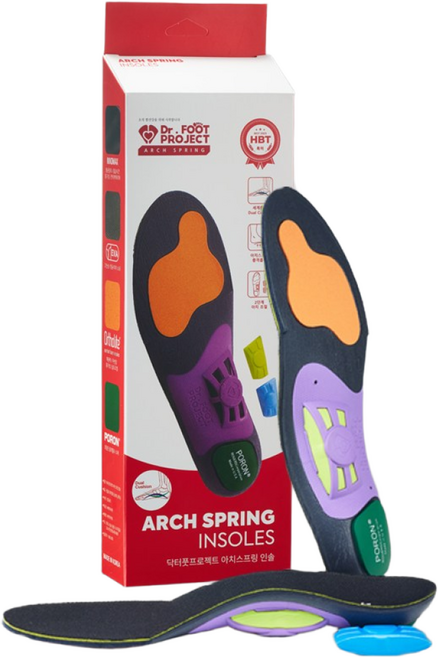 족저근막 발바닥 통증 인솔닥터풋프로젝트 아치스프링 인솔 기능성 아치 깔창, 1개