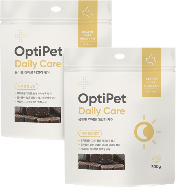 옵티펫 강아지 츄어블 영양제, 60정, 종합영양제, 2개