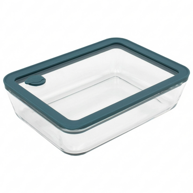 이에스리빙 브리드 내열 강화유리 사각 밀폐용기 냉동밥보관용기, 그린 700ml, 1개