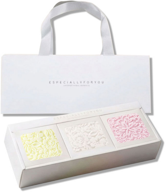 에코힐 수제 비누 선물세트 명절 답례품 집들이 선물 보습 미용 세안 목욕 퍼퓸 핸드메이드 쇼핑백포함, 3개입, 100g