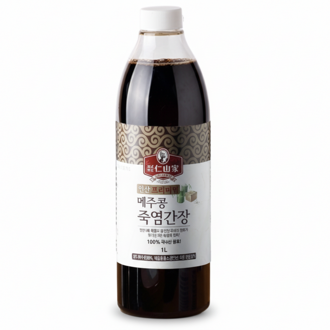 (주)인산가 정품 프리미엄 메주콩 죽염간장(1L) 인산죽염 + 2개 이상 구입시 금흑 무설탕 2개, 1kg, 1박스