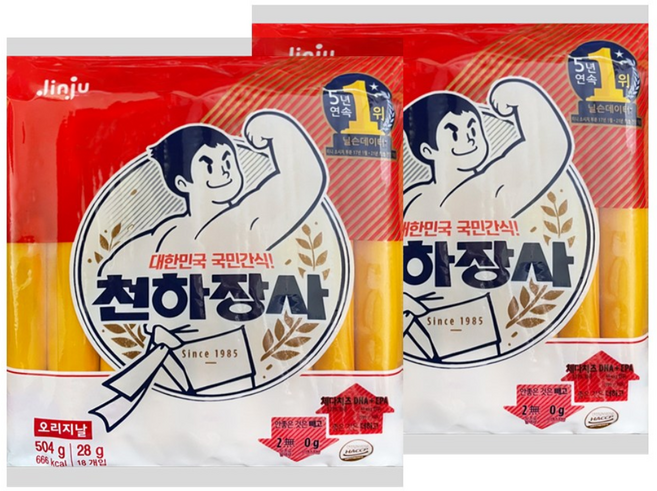 진주햄 천하장사 오리지날 소시지, 504g, 2개