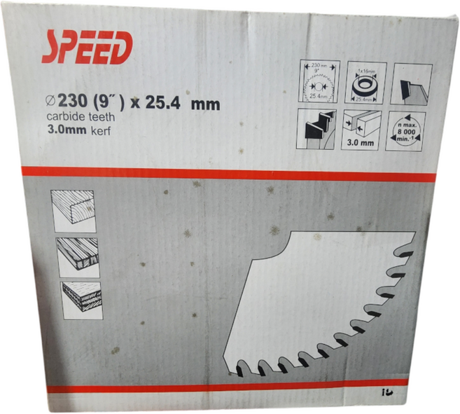 스피드 원형 톱날 9인치 230파이(9") x 25.4mm 3mm kerf, 1개