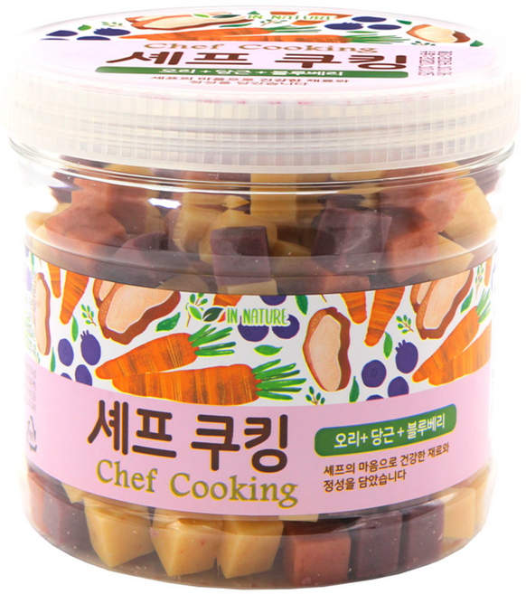 퍼피아이 강아지 셰프 쿠킹 간식, 혼합맛(오리/당근/블루베리), 400g, 1개