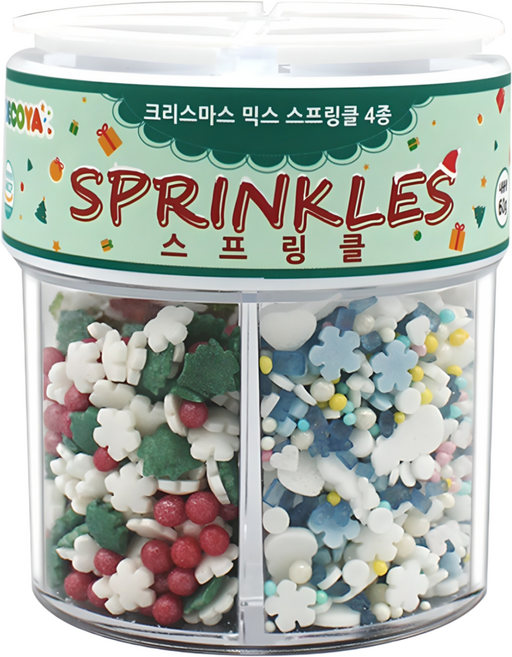 데코야 크리스마스 믹스 스프링클 4종, 60g, 1개