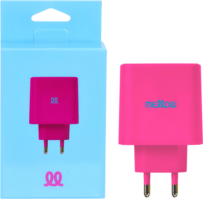 데코아르 멜로우 65w 초고속 충전 어댑터 USB-A / USB-C 핑크, 1개