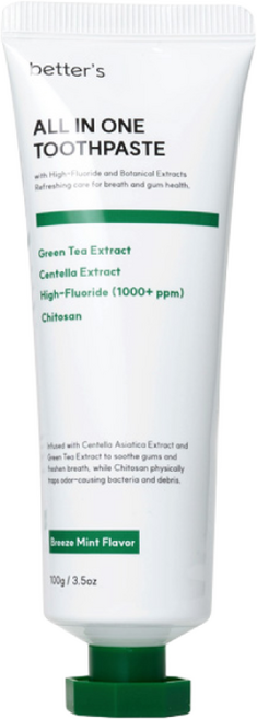 베러스 고불소 잇몸 임산부 구취 입냄새 제거 천연 올인원치약, 100ml, 2개