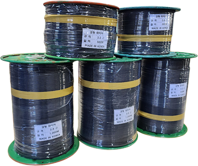 PE코팅와이어 농자재 와이어 포도 로프 유인줄 하우스 방조망 2.8mm 1000M, 2.8mm (500M), 1개