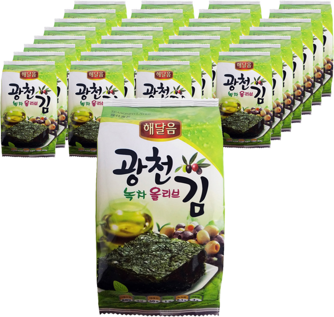 해달음 광천 녹차올리브 도시락김, 4g, 32개