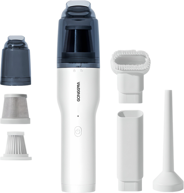 공감전자 차량용 무선 진공 청소기, 화이트