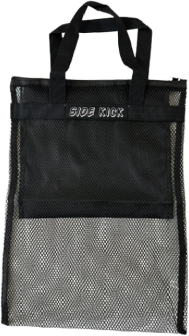 사이드킥 메쉬 숏핀백 신발주머니 가방 수영가방 오리발가방, 블랙, 1개
