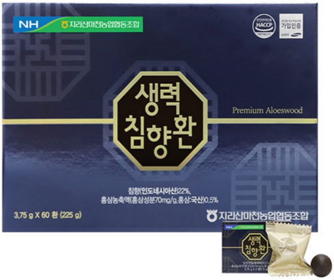 농협 생력침향환 22% 60환 (선물용 쇼핑백 포함), 60개, 3.75g