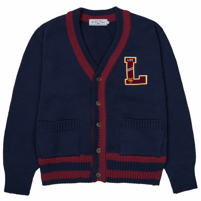 [라이프 아카이브] LIFE LETTERMAN 가디건 (네이비)