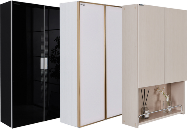 닥터바스 화장실 여닫이장 프리미엄 욕실거울 욕실수납장 화장실거울 31종 택1, 35-2 몰딩 화이트 팔각 802 800*800, 1개