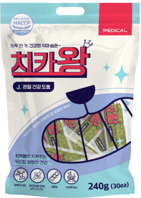 치카왕 강아지 소프트 발포형 덴탈껌 대용량, 240g, 1개, 관절