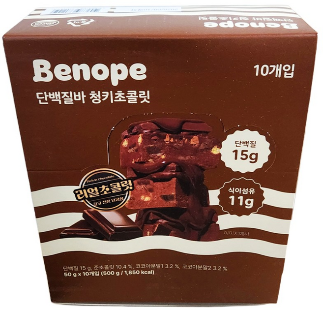 베노프 단백질바 청키초콜릿, 50g, 180개