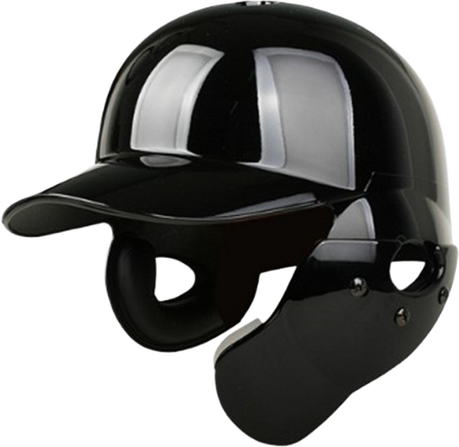 엑스필더 엑스필더 초경량 유광 양귀 검투사 타자헬멧 BK 블랙 마우스가드 포함 탈착가능, 좌타자용