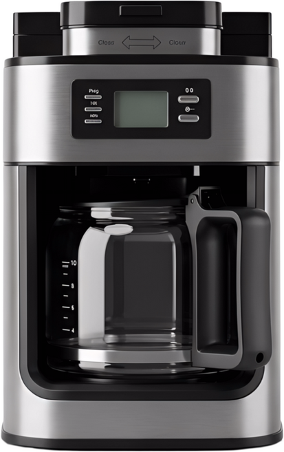 전자동 커피머신 에스프레소 아메리카노 커피머신 그라인더 일체형 1000W 1.2L 대용량 홈카페 자동 커피메이커 필터 포함, 블랙, 315t