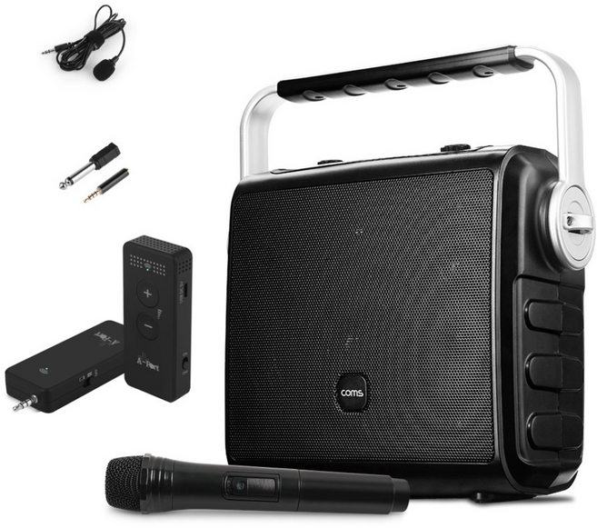 50W 휴대용 소형 블루투스 앰프스피커+노래방 무선 마이크 버스킹 세트, GC_KY301W 무선마이크+무선송수신기마이크