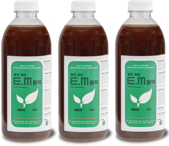 서진바이오 EM원액 1리터 갈색 이엠원액 (공장직판), 3개, 1L