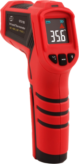 야토 초고온 적외선 온도계 비접촉 -50~950도 온도측정기 방사율 조절 산업 공업용 오븐 열감지기, 1개