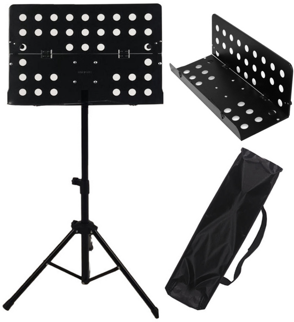 지아이엘 반으로 접히는 보면대+가방 세트 전문가용 휴대용 특대형 악보대, 접이식 통판형 보면대(블랙), 1개