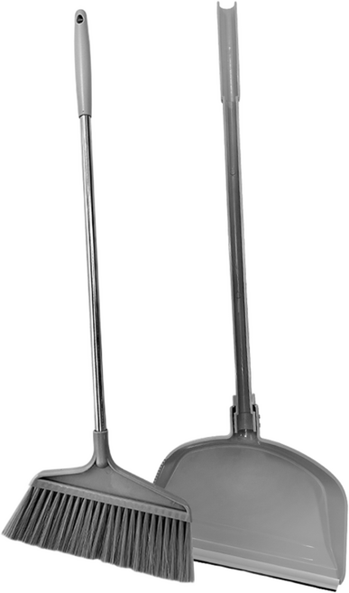 월드크린 심플리 스탠드 빗자루 쓰레받기 세트 그레이 방비 마당 학교 사무실, 심플리스탠드빗자루쓰레받기세트그레이, 1개