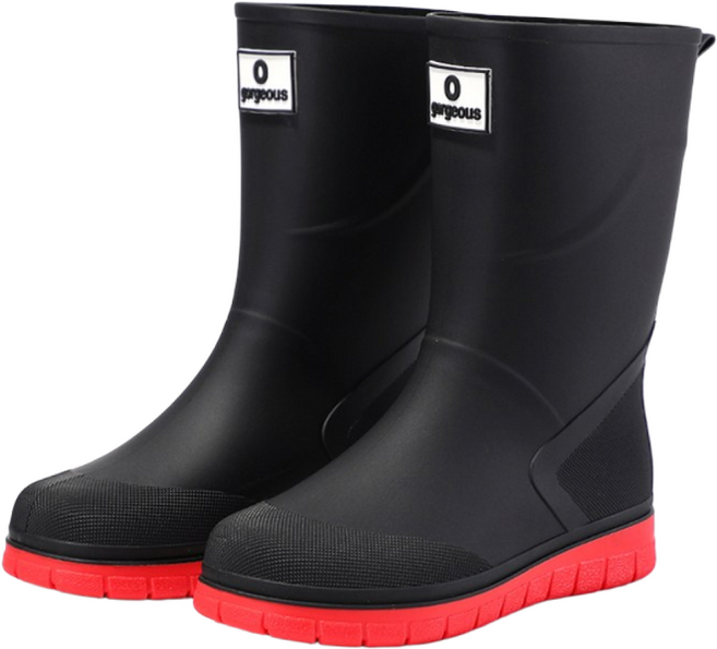 남성용 미들컷 패션 레인부츠 주방 낚시 겸용