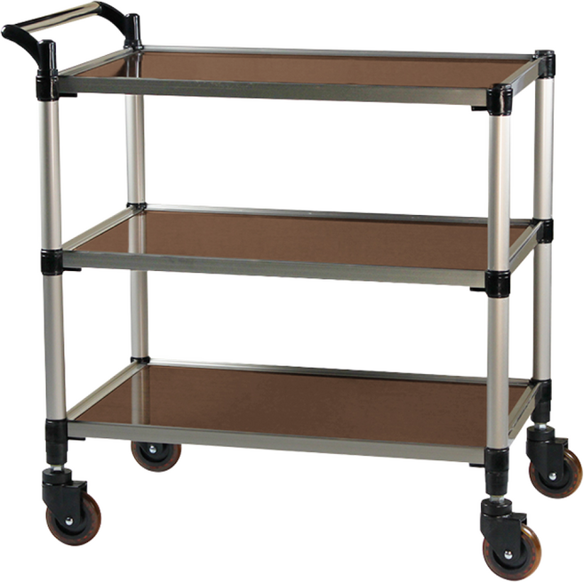 대한캐스터 3단 우드 식당 서빙카트 업소용 병원용 다용도 소형 중형 대형 특대형, RCAO-W03, 1개