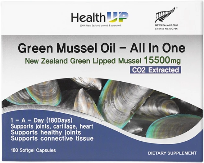 뉴질랜드 초록입홍합 오일 헬스업 그린머슬 15500 180캡슐, 1개, 180정 - 쿠팡