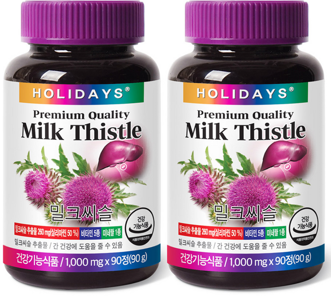 홀리데이즈 밀크씨슬, 90정, 2개