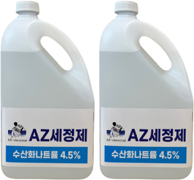 가성소다4.5% 4L NaOH 수산화나트륨 기름때제거 찌든때제거 하수구막힘, 2개