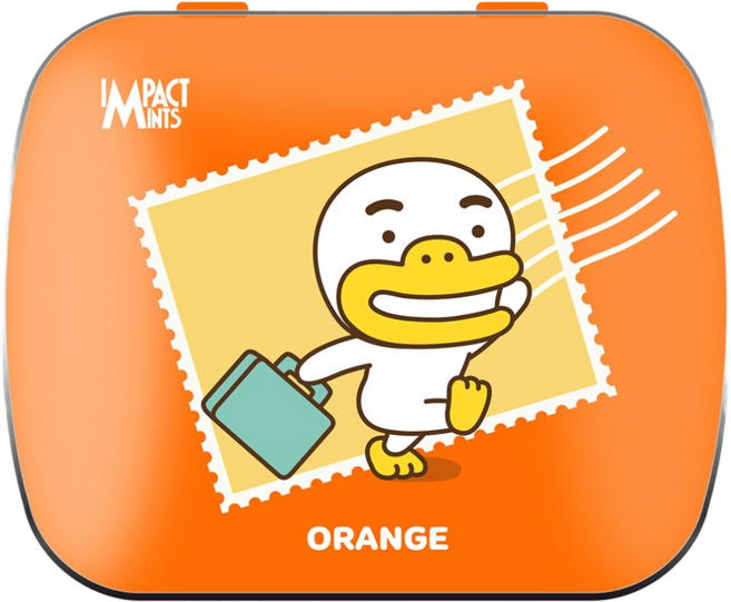 임팩트 민트 카카오프렌즈 민트 캔디 오렌지 무설탕 사탕, 15g, 1개