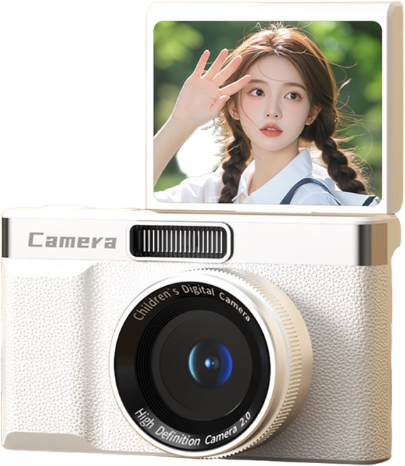 180도 회전 화면 빈티지 디지털 카메라 휴대용 소형 감성 인생 여행용, Z006-64GB(화이트)