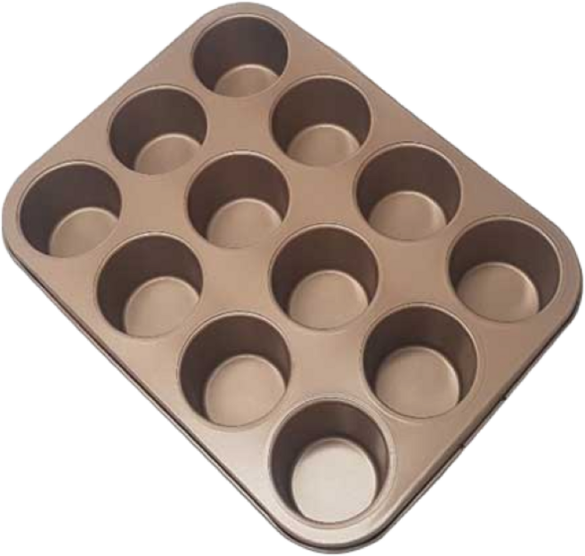 플로랄 높은머핀팬12구-샴페인골드, 1개