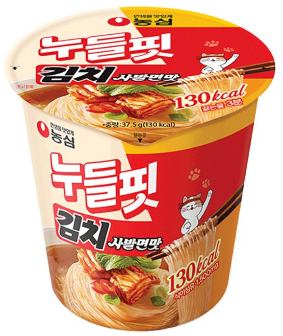 농심 누들핏 김치사발면맛 37.5g, 14개