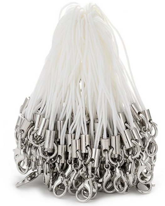 핸드폰줄 폰고리 키링 부자재, 20개, 화이트