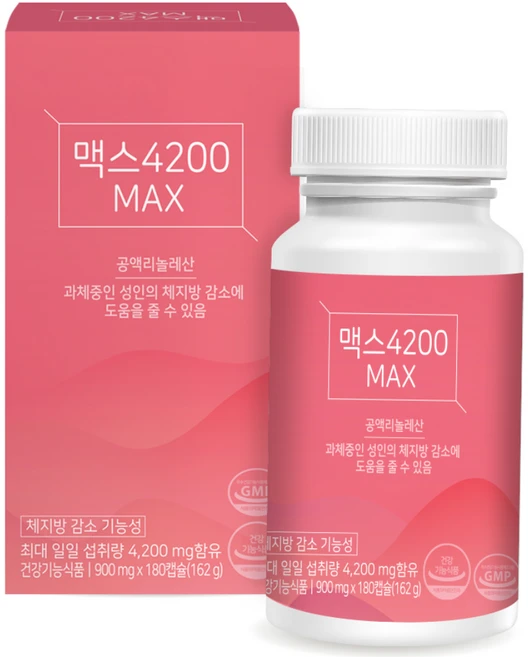 맥스4200 CLA 4200mg 독일산 공액리놀레산 과체중 체지방 홍화씨유 최고함량, 180정, 1개 - 쿠팡