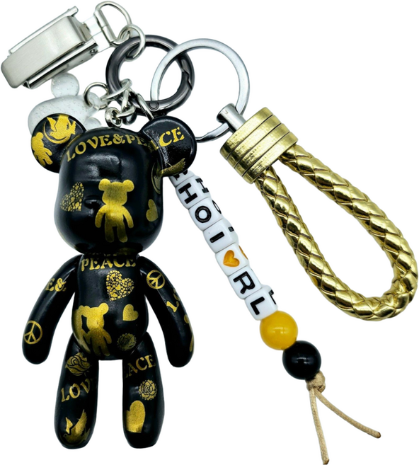 포포베 이니셜 키퍼 홀더 퍼터키퍼 키링, 1개, 블랙러브